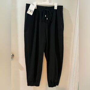 Zara Black Jogger Pants, size large, new!